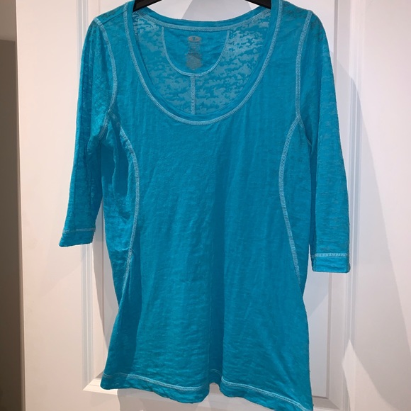 Teal Blue 3/4 Sleeve Top - Picture 1 of 7
